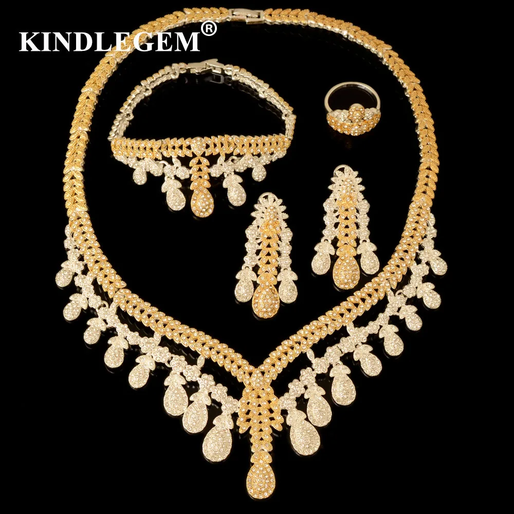 

2018 Fashion Ethnic Boho Jewelry Set Gold Silver Color Nigerian Bridal Wedding Bijoux African Beads Jewellery Sets Parure Femme
