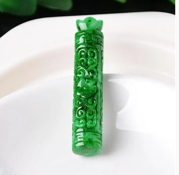 Кулон из нефрита бирманского кулон натурального жадеита с зеленым цветком