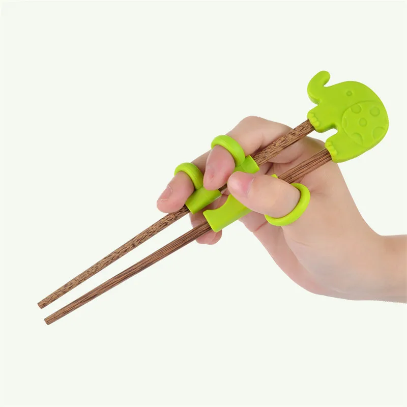 

1 Pair Cute Children Practical Chopsticks Kids Baby Beginner Wooden Chopsticks Cartoon Learning Reusable Training Chopsticks