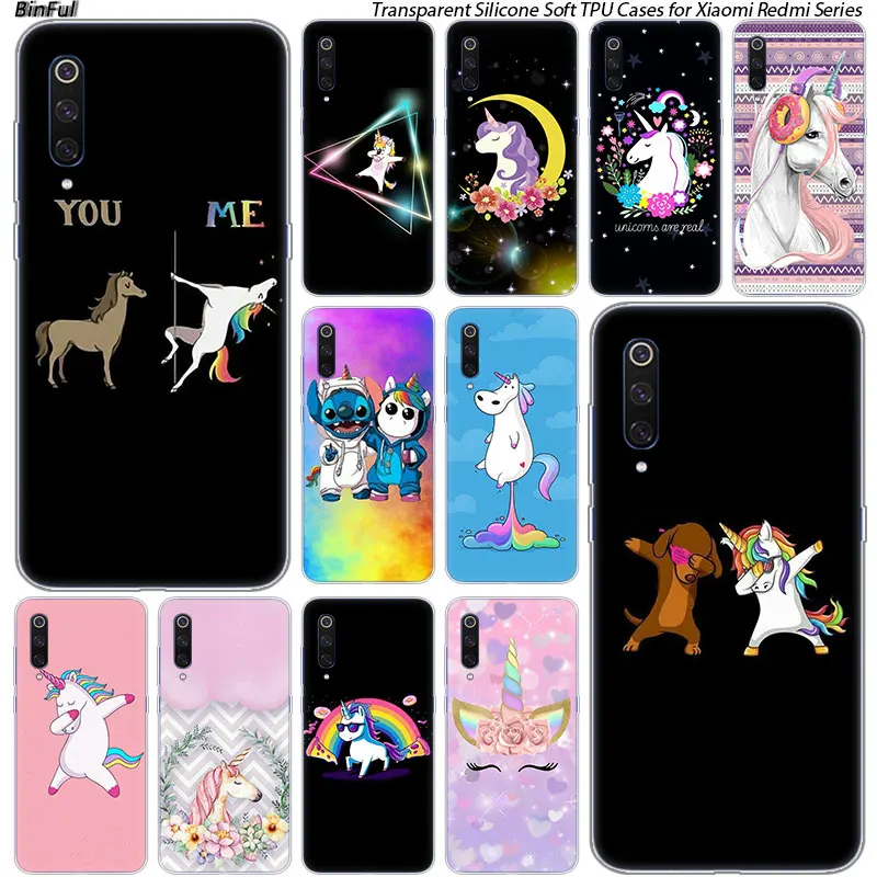 

Hot Cute cartoon Unicorn Silicone Case For Xiaomi Pocophone F1 9T 9 9SE 8 A2 Lite A1 A2 Mix3 Redmi K20 7A Note 4 4X 5 6 7 Pro S2