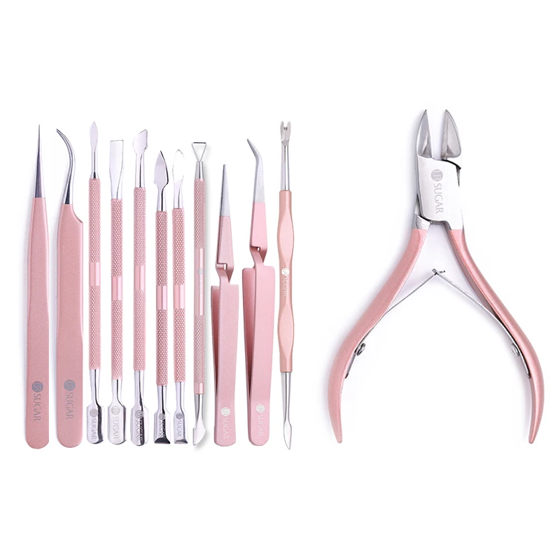  UR SUGAR Rose Gold Nail Art Cuticle Pusher Cutter Nipper Clipper Dead Skin Remover Tweezer Manicure