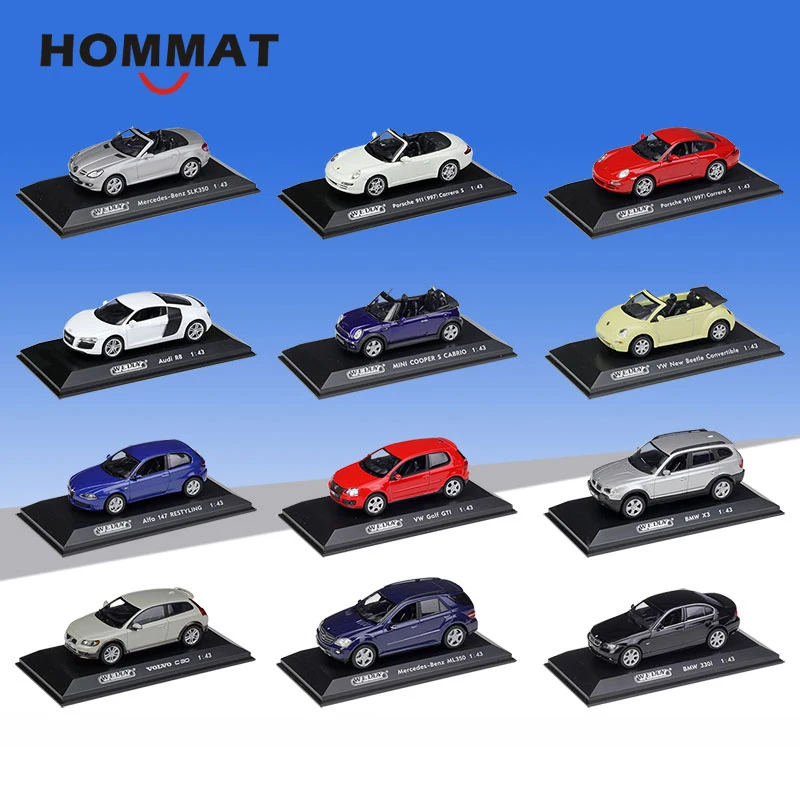 Моделирующая модель hommate 1:43 Welly R8/911/GTI/ML350/X3/C30/Alfa литая игрушечного автомобиля из