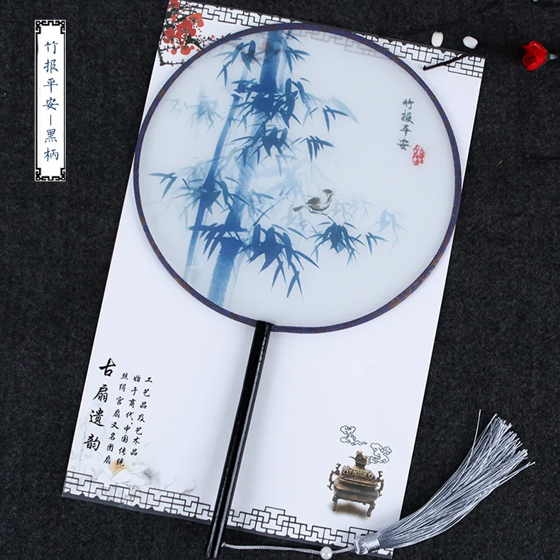 new high quality 5 pcs Chinese Style Round Hand Held Folding Silk Fan For Wedding Event Party Supplies