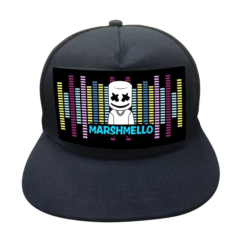 Light Up Sound Activated Baseball Cap DJ LED Flashing Hat With Detachable Screen For Man Woman