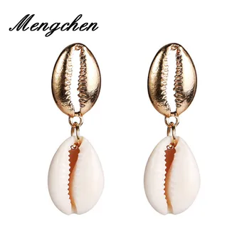 

New Trendy Handmade Real Shell Dangle Earrings for Women Summer Party Gifts