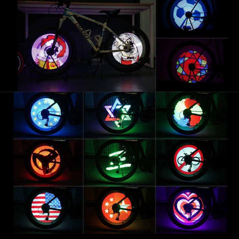 

LED RGB Bicycle Tyre Lights Bluetooth App 192 LEDs IPX6 Waterproof for Tyres from 26 Inches