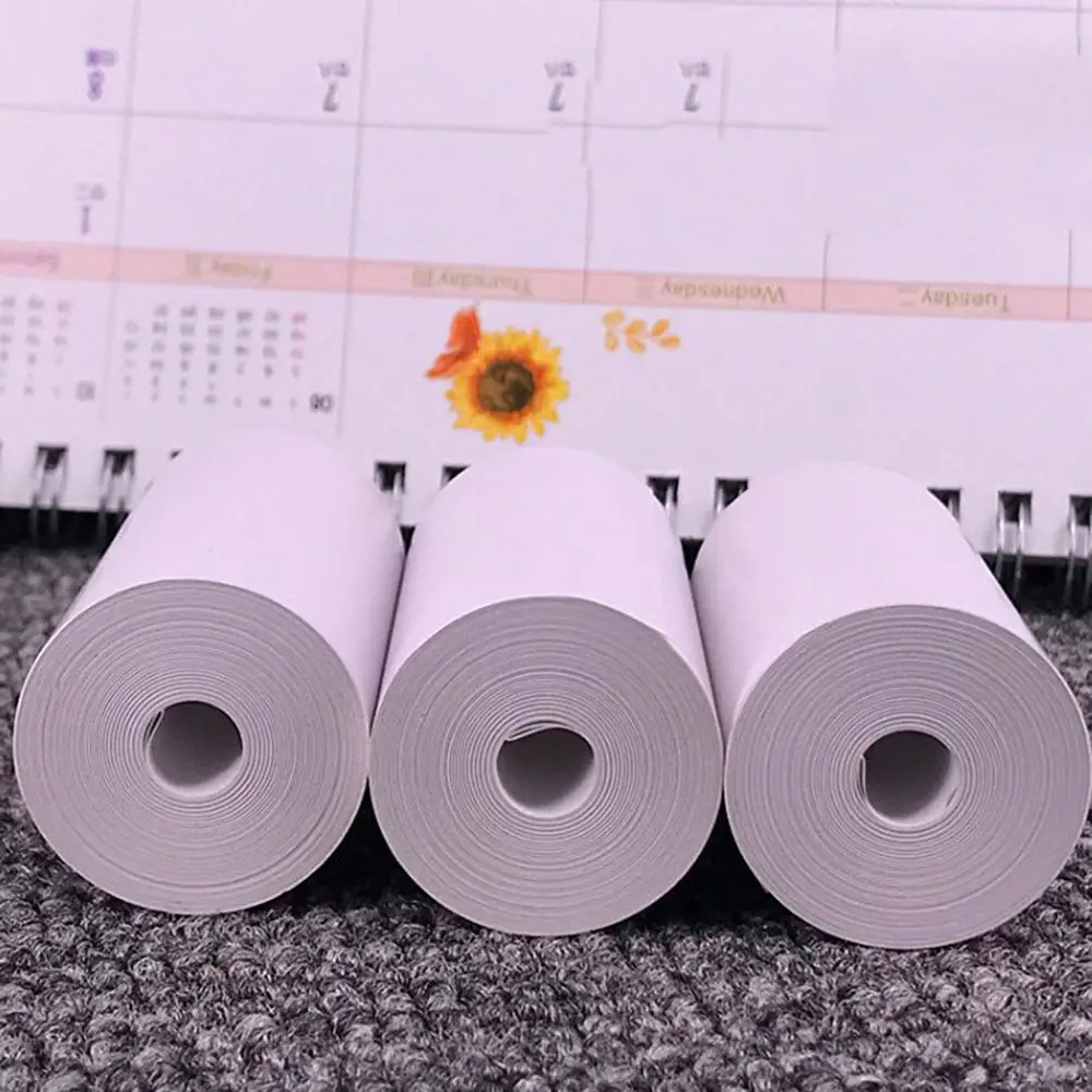 3 Roll Printable Sticker Paper Direct Thermal Paper Self-Adhesive 57x30mm for PAPERANG Portable Pocket Printer
