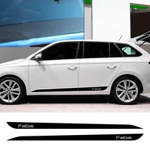 Adesivo per strisce laterali per Auto involucro in vinile per Auto decalcomanie per decorazioni fai-da-te per Skoda Fabia automobili Styling accessori per Tuning sportivi