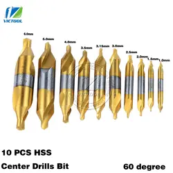 10 шт. HSS комбинированный центр сверла Набор бит Высокое Скорость Сталь зенковки 60 градусов угол для Dremel обработки нержавеющей сталь