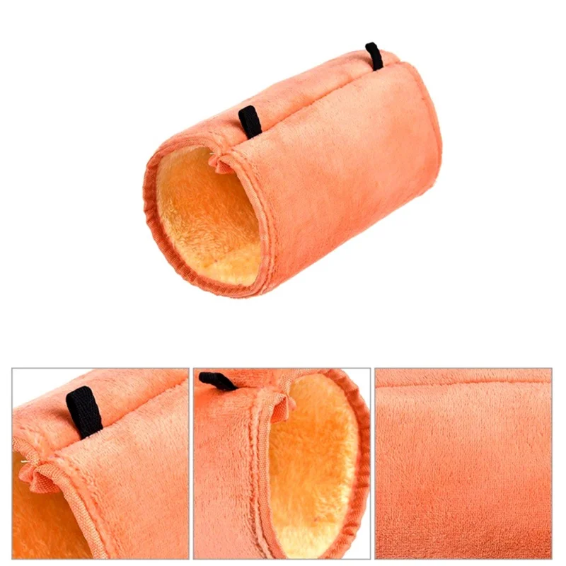 Pet Plush Hammock for Squirrel, Guinea Pig and Hamster Comfortable Warm Swing Tunnel Toy with Chain