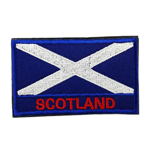 

National Flag Embroidery 3D Badge Patch Military Armband Backside Tactical Patches Scotland