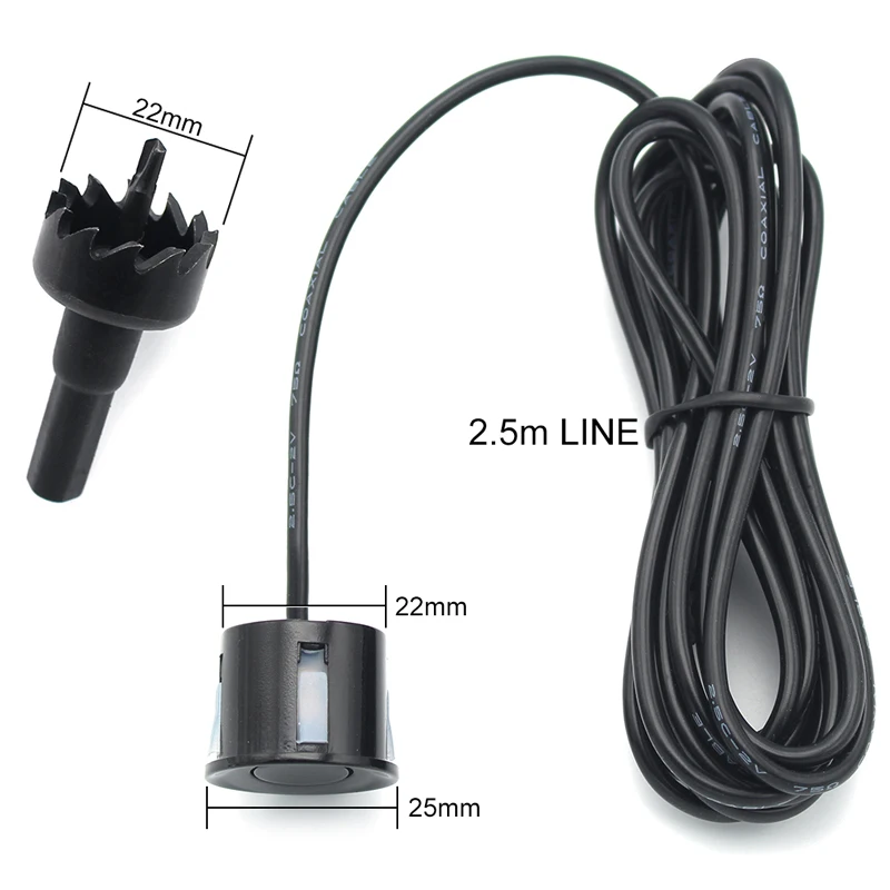 4 Sensors 22mm LCD Backlight Display Car Parking Sensor Reverse Backup Radar Ultrasonic Detector Parktronic 6 Colors