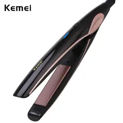 Kemei Керамика Электрический Выпрямитель для волос Flat Iron гребень Цифровой Постоянной Температура Утюг бигуди стайлер для завивки волос