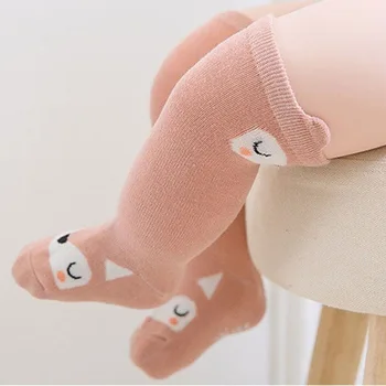 

High Anti-Slip Soft Cotton Socks Baby Socks Infant Newborn Cute Cartoon With Ears Knee Children's Animal Pattern Accessories