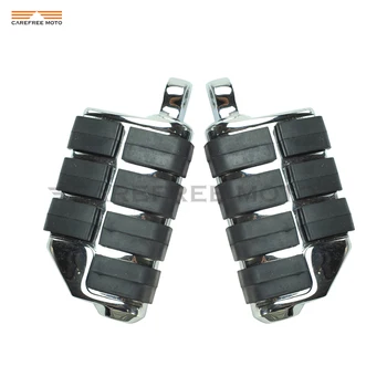 

3/8" Universal Chrome Motorcycle Foot Rest Anti Vibration Foot Pegs case for Harley Softail Sportster FXST 883 XL