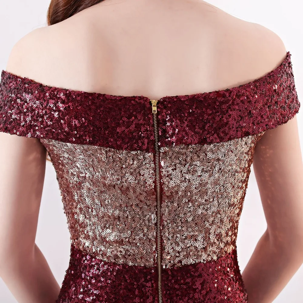 Summer Dress Women Gold Silver Sequins Dress Slash Neck Vestidos Verano Evening Party Dress Memaid Gown Elegant Sexy Wedding (17)