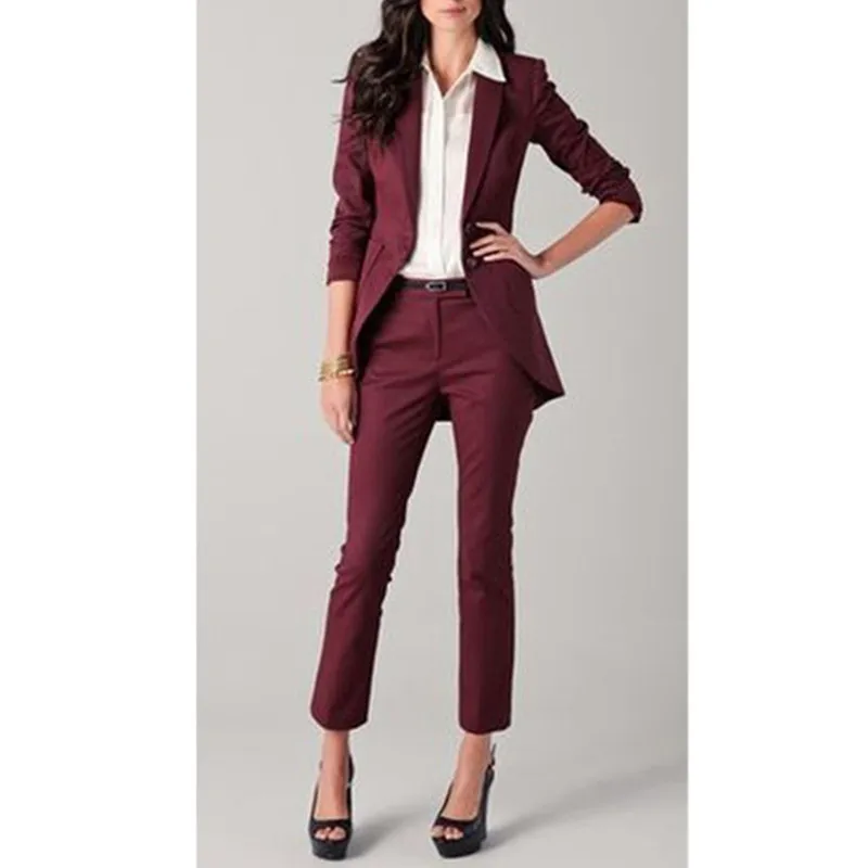 168         99      Customized new ladies solid color suit two-piece suit (jacket + pants) ladies business fashion official business wear