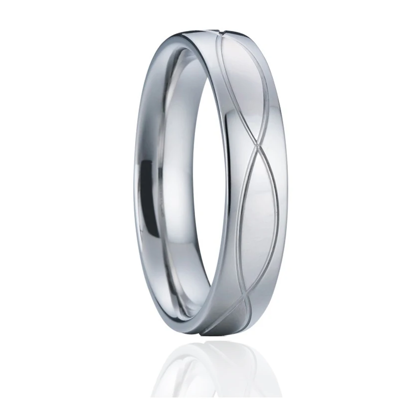 Silver color Wedding Band Promise Rings Never fade Surgical Healthy Stainless Steel Jewelry Engagement Couple Rings