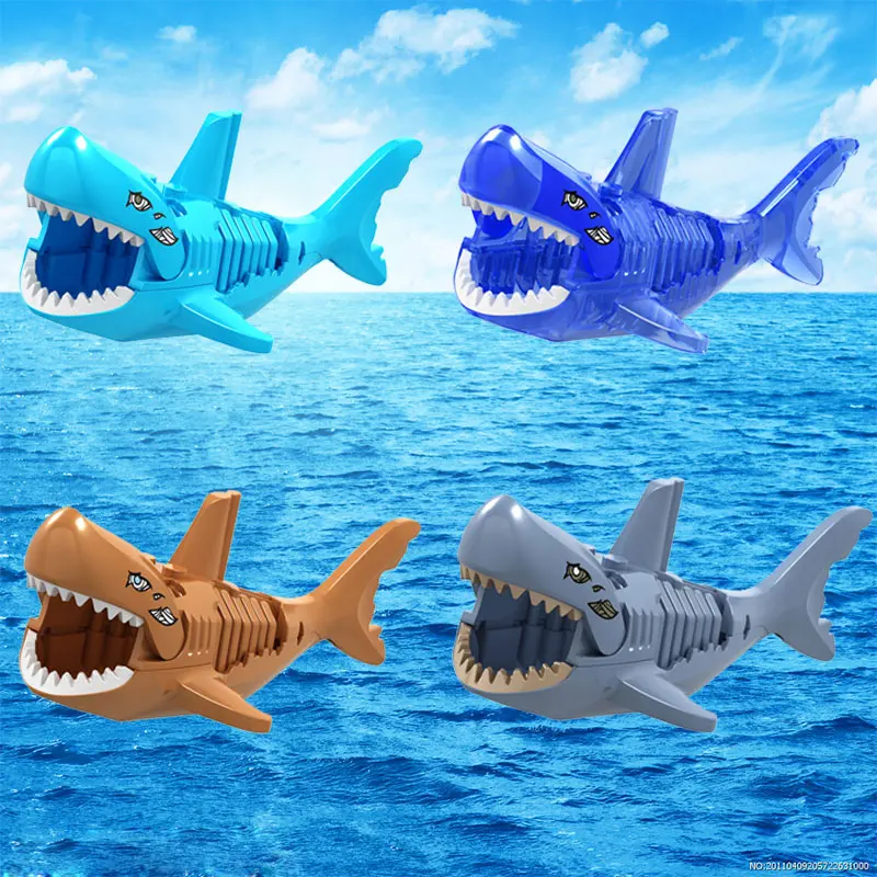 Акула животное игрушка Морская жизнь Кролик Фигурки DIY строительные блоки