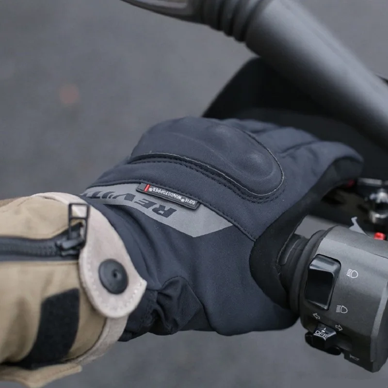 Winter Professional Windproof REVIT CRATER WSP Leather Motorcycle Gloves REV'IT! GORE WINDSTOPPER Motorbike Cycling Glove PWR