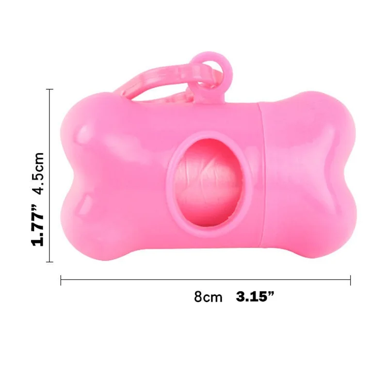 Random Color Degradable Pet Dog Waste Poop Bag Outdoor Pet Excrement Garbage Clean Bag With Bone Dispenser