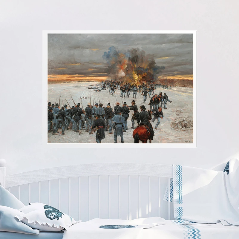 

Civil War Battles Thomas Canvas Prints Picture Modern Oil Paintings for Living Room Poster on The Wall Home Decoration