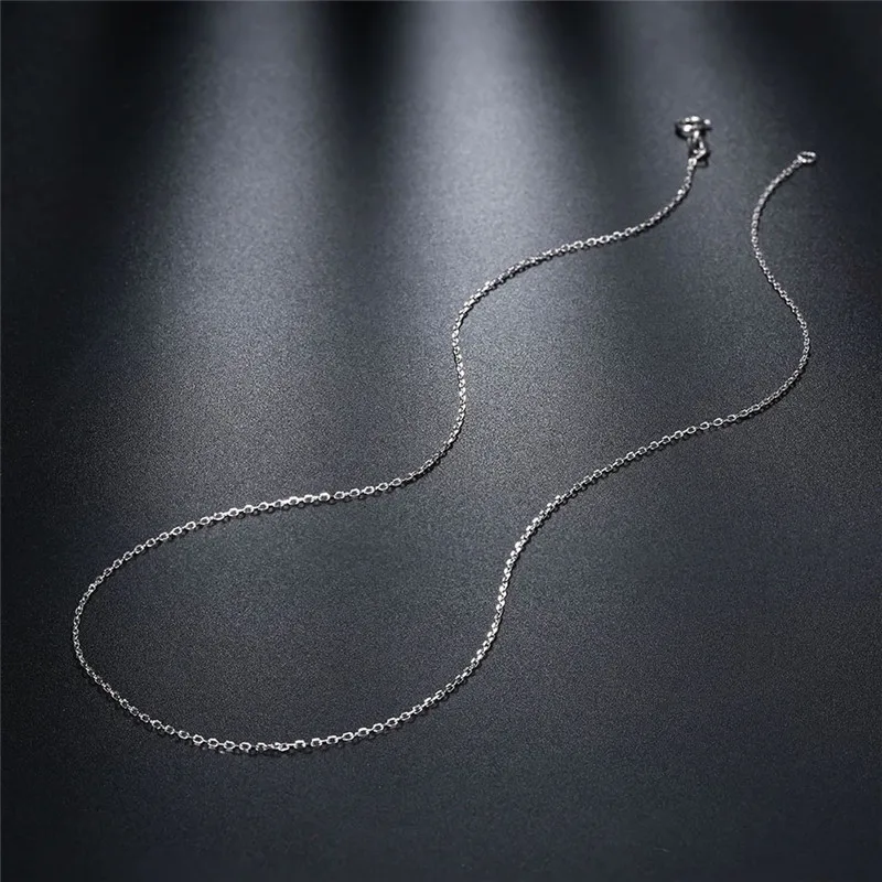 GAGAFEEL тонкая цепочка 925 пробы Серебряные ювелирные изделия ожерелья для Для женщин Романтический 0,5 мм Ширина 40/45 см звено цепи для вечерние
