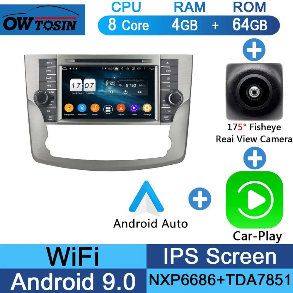 8" IPS Octa 8 Core 4GB RAM+64GB ROM Android 9.0 Car DVD Radio GPS Navi For Toyota Avalon 2011 2012 2013 DSP CarPlay Parrot BT - Цвет: Fisheye Carplay n A