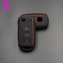 Xinyuexin автомобильный чехол для ключей, брелок для VW Bora POLO GOLF Passat, силиконовый чехол для ключей, 3 кнопки дистанционного управления, автомобильный стиль