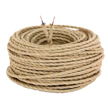 8m Vintage Wrie Hemp Rope Woven Textile Wire Twisted Cable Braided Electrical Wire Retro Pendant Light Lamp Line Vintage Cord