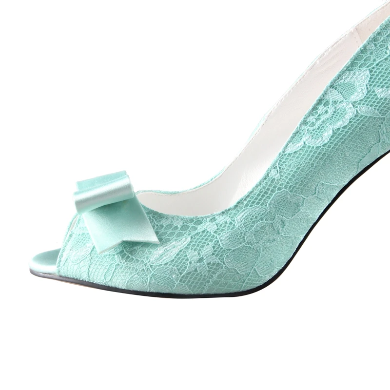 CHS507; DHL; экспресс-; Неон; зеленый бант; открытый носок; кружево; Свадебная обувь; женская обувь на высоком каблуке; модельные туфли-лодочки
