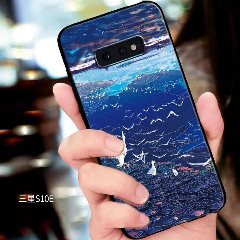 Китайские поговорки Yu Yue Longmen Carps Jumping Dragon Gate Arts чехол для телефона для samsung S10 PLUS S10 S10lite S10e чехол - Цвет: 19 S10E