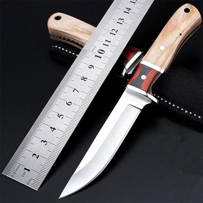 2020 New Free Shipping Outdoor Fixed Tactical Hunting Knife Wood Handle Pocket Survival Camping Small Fruit Knives EDC Tools
