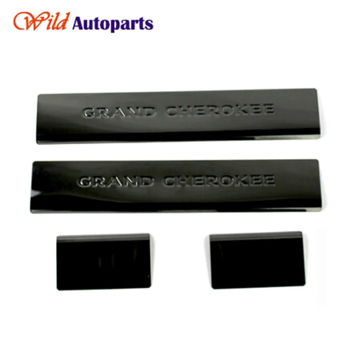  4pcs Stainless Glossy Black Smoke Guards Plate Do...