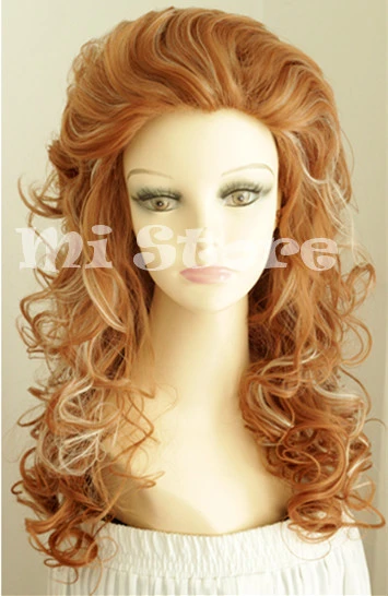 الفراولة شقراء طويل مجعد الشعر الناضجة النساء موجة كبيرة شعر مستعار Hair Wigs Strawberry Blondewig Wig Aliexpress