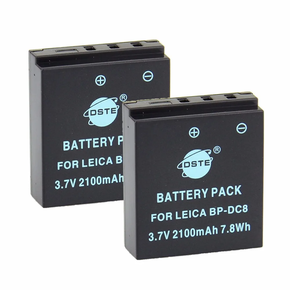 

DSTE 2PCS BP-DC8 Rechargeable Battery For Leica X1 X2 MINI-M X-VARIO Camera