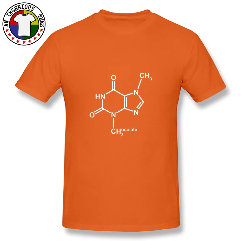 Normal Theobromine Molecule Chocolate 13035 T Shirts for Male Fitted ostern Day Crew Neck 100% Cotton T Shirts Top T-shirts Theobromine Molecule Chocolate 13035 orange