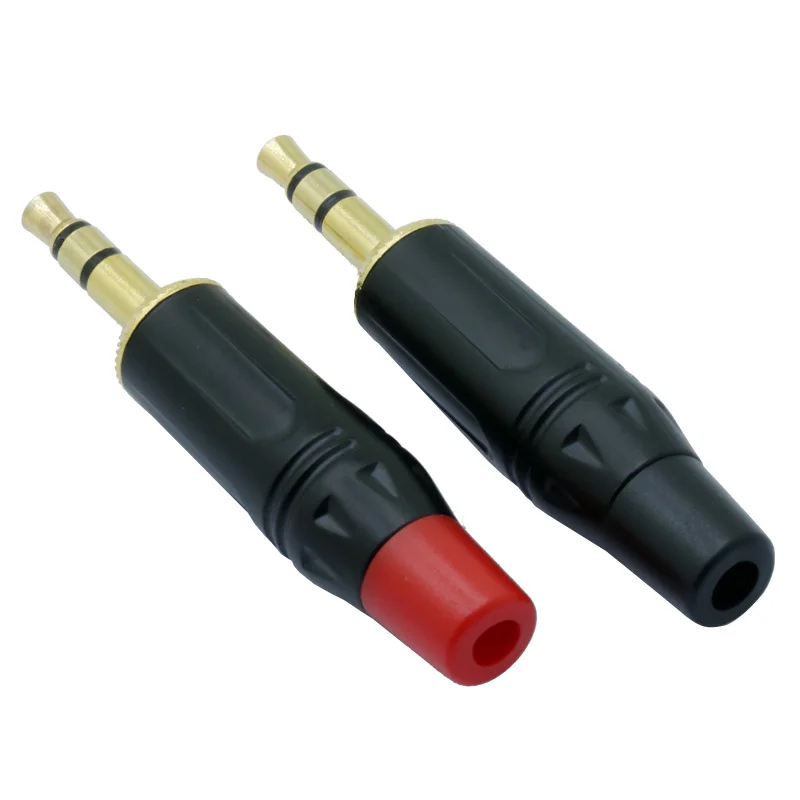 OD 10 мм разъем для микрофона Аудио разъем 3,5 мм стерео штекер в сборе с черным покрытием разъем для динамика черный и красный 2 шт./лот