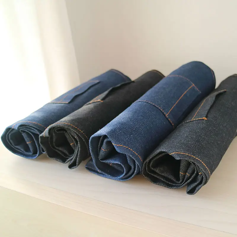 

Blue Black Denim Apron Florist Painter Gardener Carpenter Barber WorkWear Barista Bartender Chef Catering Uniform Print Logo K50