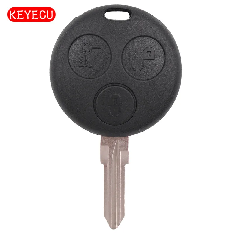 

Keyecu Replacement Remote Key Shell Case with 3 Buttons for Mercedes-Benz Smart Fortwo 450 Forfour 451 Roadstar