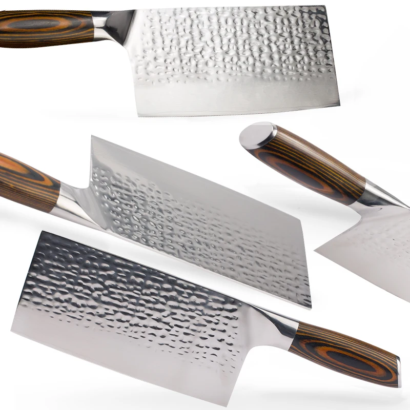 7 inch Kitchen Knives Damascus Steel Cleaver Japanese Chef Multifunction 7cr17 Stainless Steel Meat Chopping Cutter Cooking