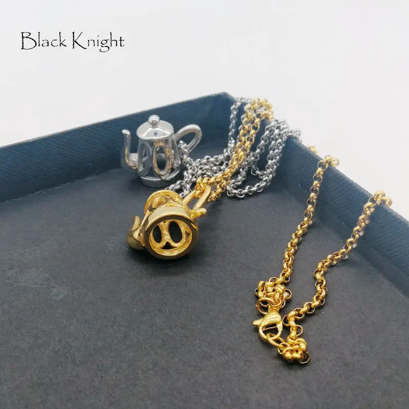 Black Knight Creative women fashion Teapot pendant necklace Silver color stainless steel women necklace with  box BLKN0697