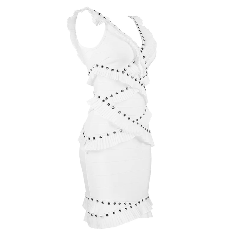 Новые женские белые платья с v-образным вырезом без рукавов Vestidos знаменитое вечернее облегающее платье платья