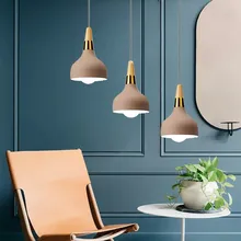 Khaki Pendant Light For Kitchen Island Metal Lighting Fixtures Bedroom Lights Office Modern Ceiling Lamp Bar Wood Pendant Lamps kitchen island lamps modern ceiling lamp vintage bar pendant lights loft wrought aluminum metal lighting fixtures for one pic
