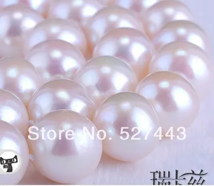 

Wholesale free shipping >>High luster AAAA 12-13mm Natural White Round freshwater pearlNECKLACE