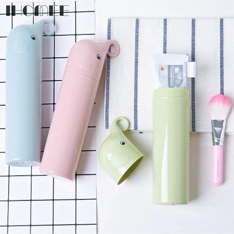 Ihomee Dust proof Travel Toothbrush Holder Case Portable Cosmetic Brush Cover Box Camping Anti