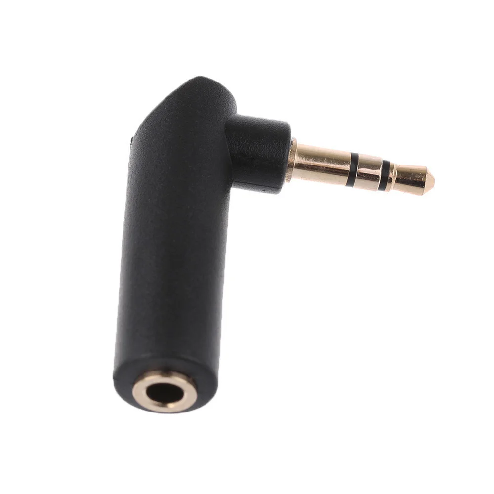 3.5mm 3Pole Jack Right Angle Male To Female Audio Stereo Headphone Plug