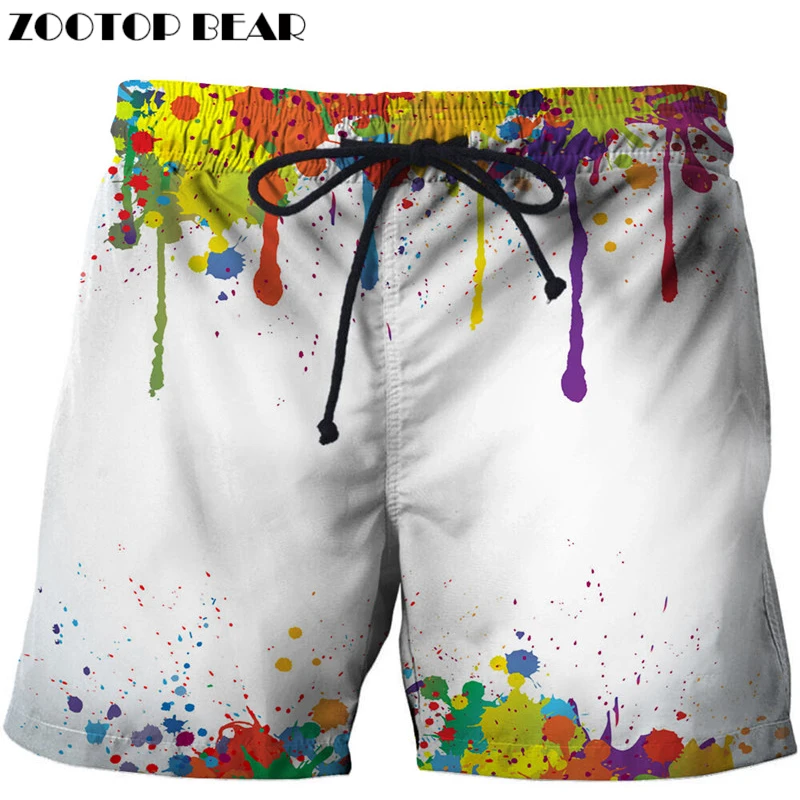 

ZOOTOP BEAR 3D Print Men Shorts Colorful Paint Casual Cool Summer Men Elastic Waist Beach Shorts Male Fitness Shorts Drop Ship