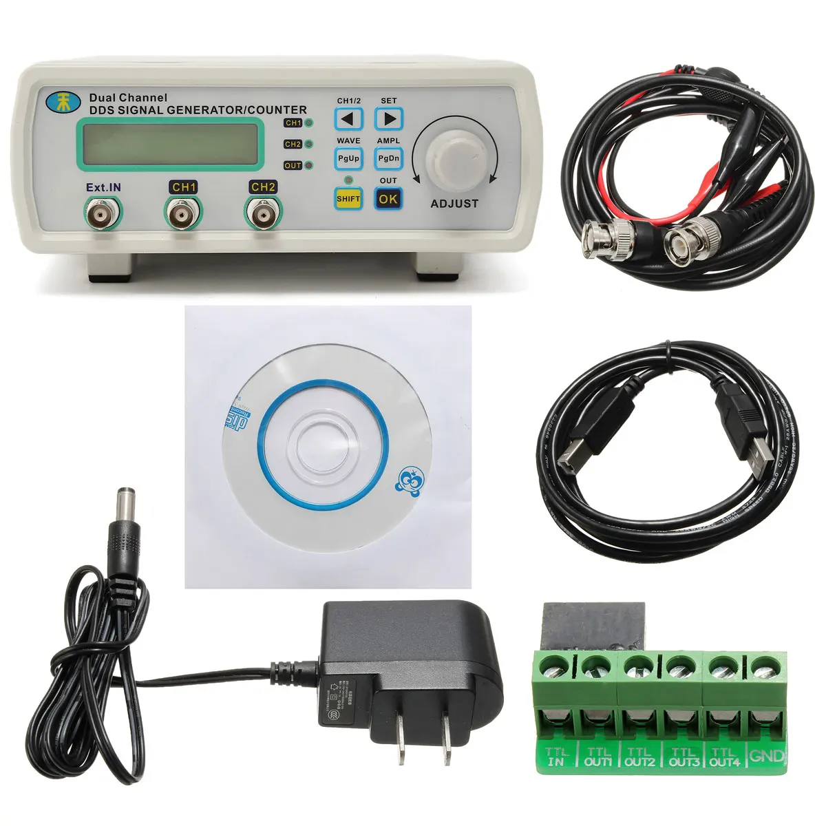 

25MHz Digital DDS Dual-channel Signal MHS-5200A Source Generator Arbitrary Waveform Frequency Meter