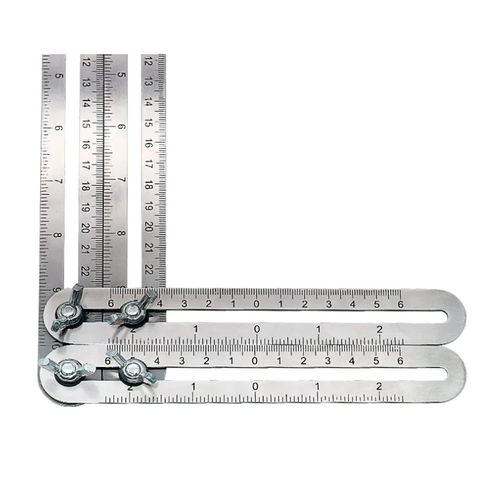 

Stainless Steel Foldable Multi Angle Ruler Template Tool Steel Four-sided Tile Flooring Measuring Tool Craftsmen